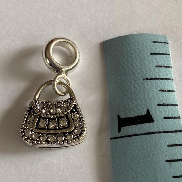 Purse Pocketbook Silver-tone Charm for Bracelet or Necklace - Picture 10 of 10